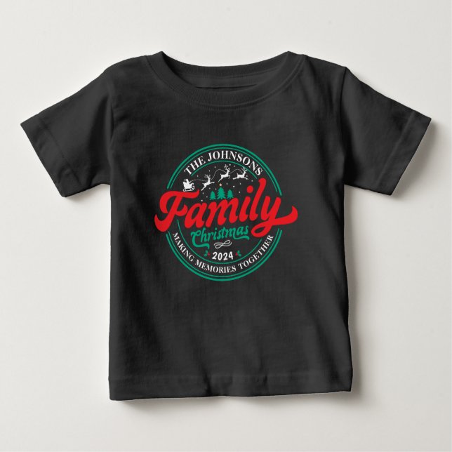 Julgruppen anpassningsbar Familj matchande Namn-år T Shirt (Framsida)
