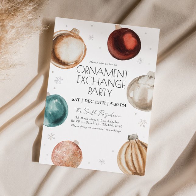 Julgruppsinbjudan för utväxling av prydnadsföremål inbjudningar (Skapare uppladdad)