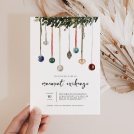 Julgruppsinbjudan för utväxling av prydnadsföremål inbjudningar