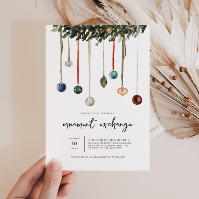 Julgruppsinbjudan för utväxling av prydnadsföremål inbjudningar (Skapare uppladdad)