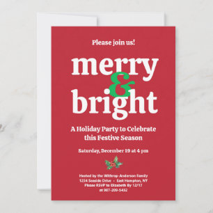Julgruppsinbjudan "Merry & Bright" Spara Datumet