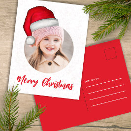 Julgrus Santa Elf Funny Whimsical 1 Photo Helg Vykort