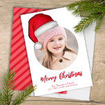 Julgrus Santa Elf Funny Whimsical 1 Photo Julkort<br><div class="desc">Jolly Jultomten och Visical och Söt Jolly Elf från Nordpolen. Den här Whimsical- och Roligt-mallen för multifotojulfotkort har en 3-fotolayout. Det är enkelt att lägga till foton i den här layouten med den här roliga och söta designen med söta hattar. Önska dig och ditt God jul med den här visemiska...</div>
