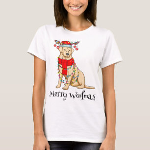 Julgrute Gul lab Hund Helgdag Ljus Merry T Shirt