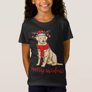 Julgrute Gul lab Hund Helgdag Ljus Merry T Shirt