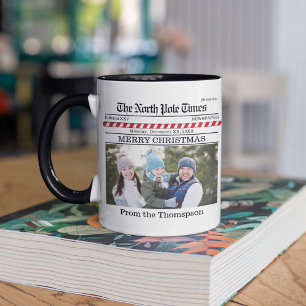 Julgrutefopto Whimsical Newspaper Print Mugg