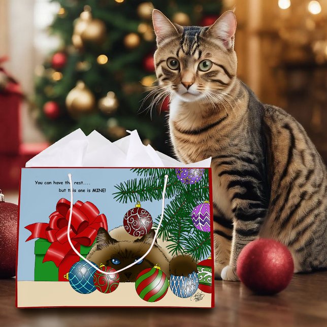 Julgrykot ornament siamesisk katt rolig (Skapare uppladdad)