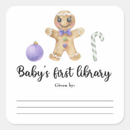 Julgrymling - Baby's första bibliotek Fyrkantigt Klistermärke