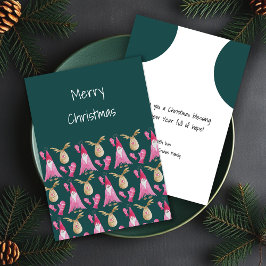 Julgryn och renar i Gröntens Rosa Julkort