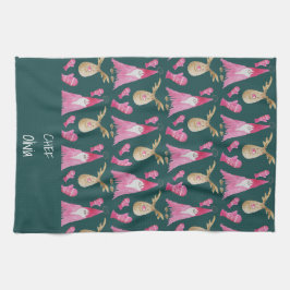 Julgryn och renar med handskar kökshandduk