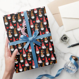 Julgryn, Red Heart Black Wrapping Pa Presentpapper