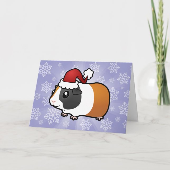 Julguinea Gris (slätt hår) Helgkort (Framsida)