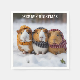 JulGuinea-Grisar i Snö Pappersservett