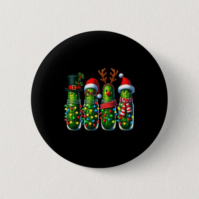 Julgurka Högtidsgurka Krukor Tomte Ful Humor Knapp (Framsida)