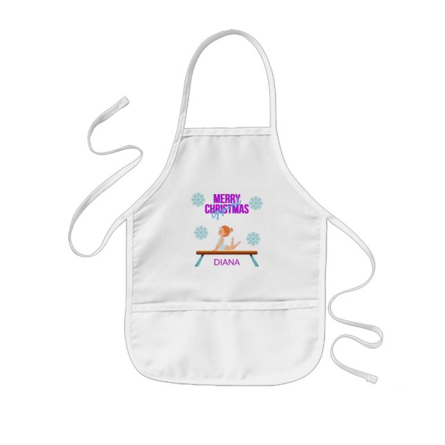 Julgymnast-flickorna apron personlig. barnförkläde (Framsidan)