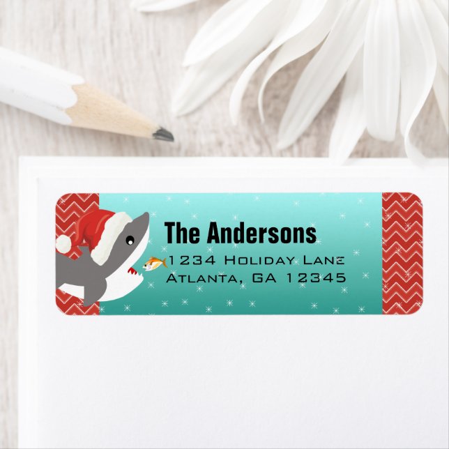 Julhaj Chevron Mönster Returadress Returadress Etikett (Insitu)