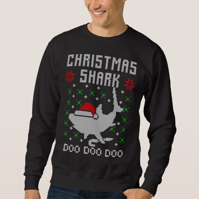 Julhaj Doo Doo Doo Funny Santa Uganda Lång Ärmad Tröja (Framsida)