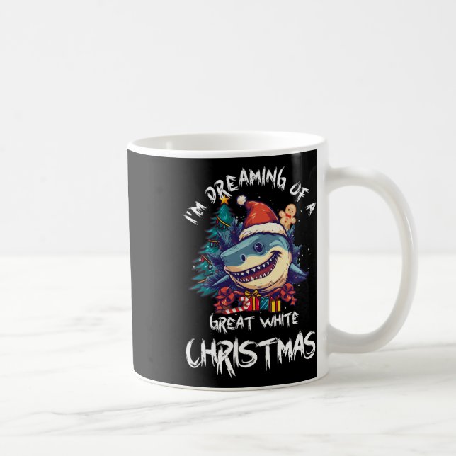 Julhaj Santa Hat Julafton Santa Jaws Funny Sh Kaffemugg (Höger)