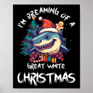Julhaj Santa Hat Julafton Santa Jaws Funny Sh Poster