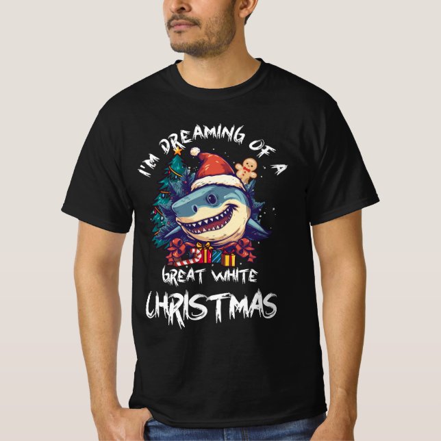 Julhaj Santa Hat Julafton Santa Jaws Funny Sh T Shirt (Framsida)