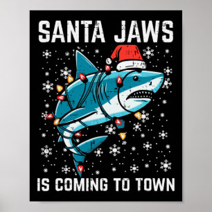 Julhaj Santa Jaws Julafton Manar Boys Kids Yout Poster