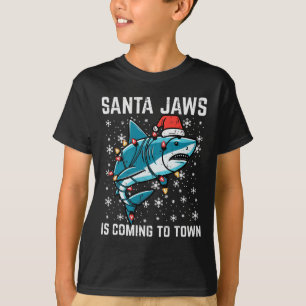 Julhaj Santa Jaws Julafton Manar Boys Kids Yout T Shirt