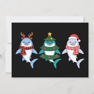 Julhaj Santa Ren Träd Xmas Högtid Inbjudningar