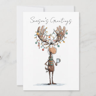 Julhälsning med älg julkort