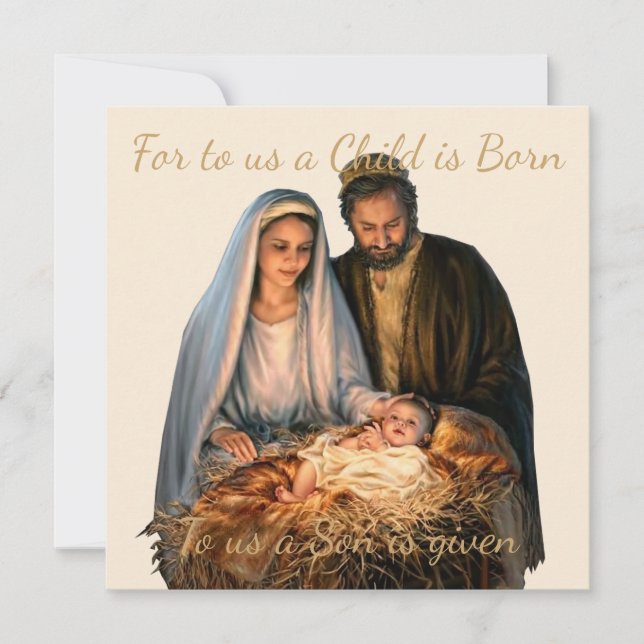 Julhälsning med Jesu födelse Kort (Framsida)