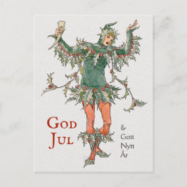 Julhälsning Walter Crane Holly (Järneksmannen) bec Vykort