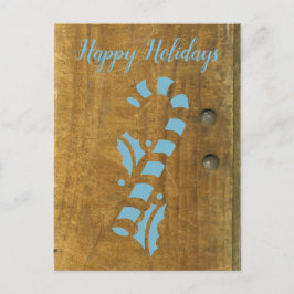 Julhälsningar Candy cane Blue jul Helg Vykort