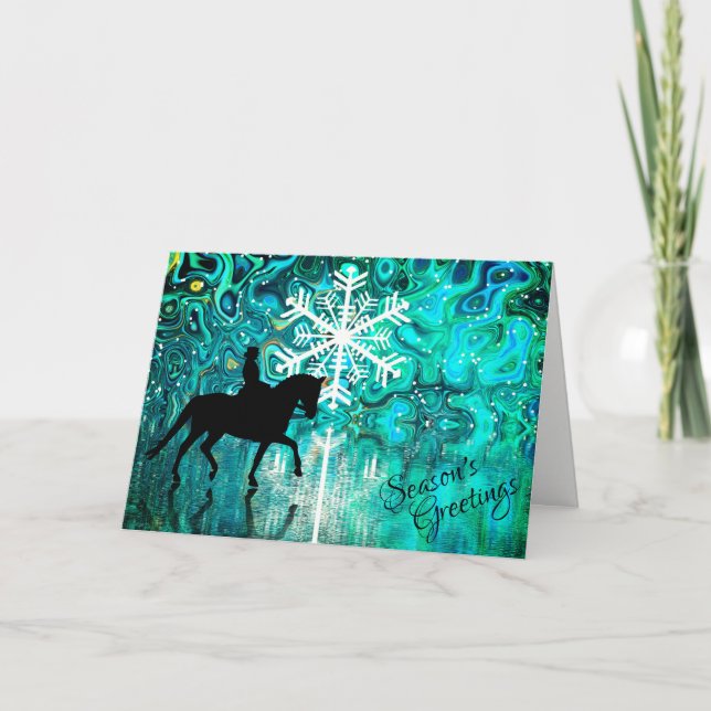 Julhälsningar Dressage Häst Jul Helgkort (Framsida)