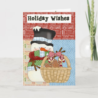 Julhälsningar eller inbjudan till jul i snögubbe