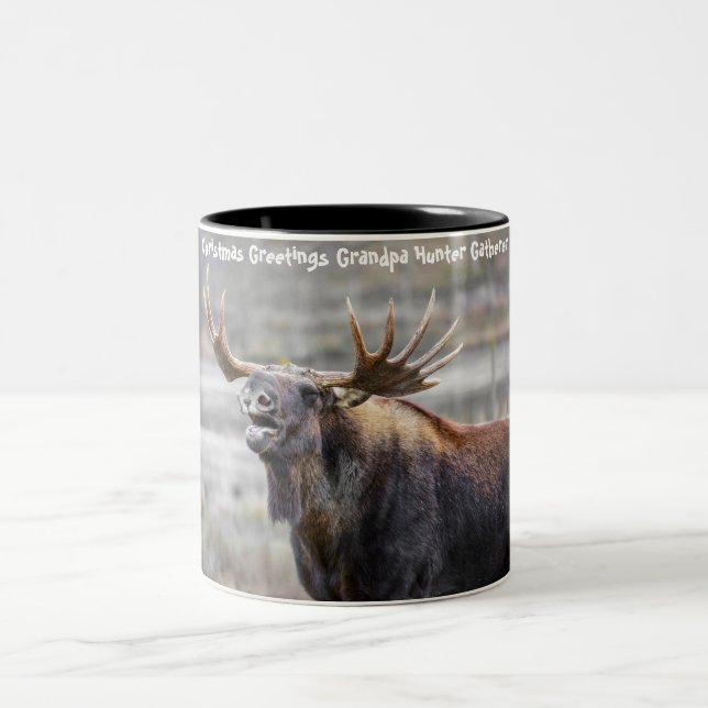 Julhälsningar Farfar Jägare Samlare Två-Tonad Mugg (Center)