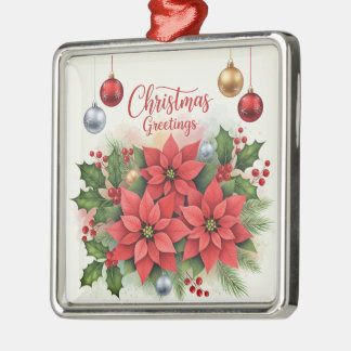 Julhälsningar, festliga, julgransprydnad metall