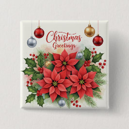 Julhälsningar, festliga, knapp