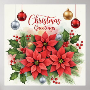 Julhälsningar, festliga, poster