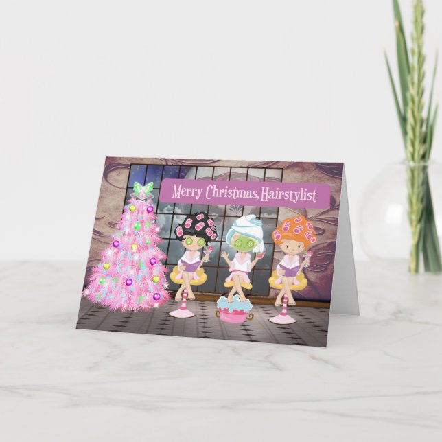 Julhälsningar för Hairstylist Helgdag Card Helgkort (Framsida)