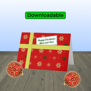 Julhälsningar för rödskiften Mamma och Pappa Helgkort