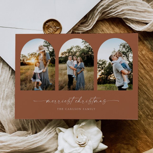 Julhälsningar fotokort för Boho Arch-jul Julkort (Skapare uppladdad)