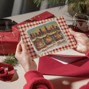 Julhälsningar från Illinois Helgdag Card Helgkort
