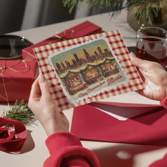 Julhälsningar från Illinois Helgdag Card Helgkort (Skapare uppladdad)