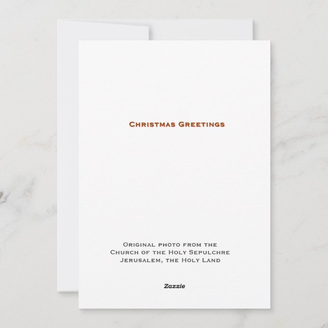 Julhälsningar från Jerusalem Julkort (Baksida)