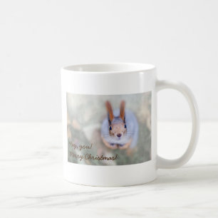 Julhälsningar från lustigt ekorre kaffemugg
