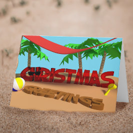 Julhälsningar från strand julkort helgkort