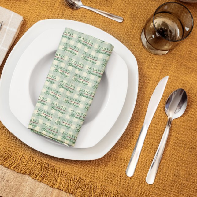 Julhälsningar Gingham Jul Kökshandduk (Skapare uppladdad)