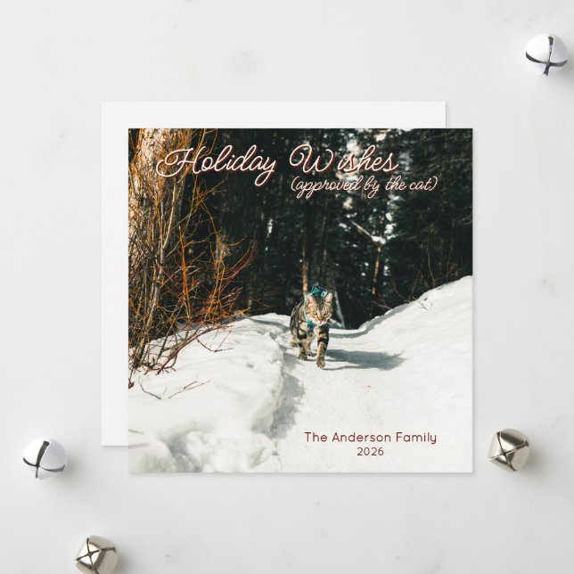 Julhälsningar Godkända av Katten Julkort (Fram/Back In Situ)