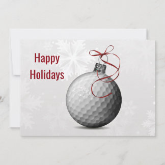 Julhälsningar golfkort för prydnadsföremål i boll julkort
