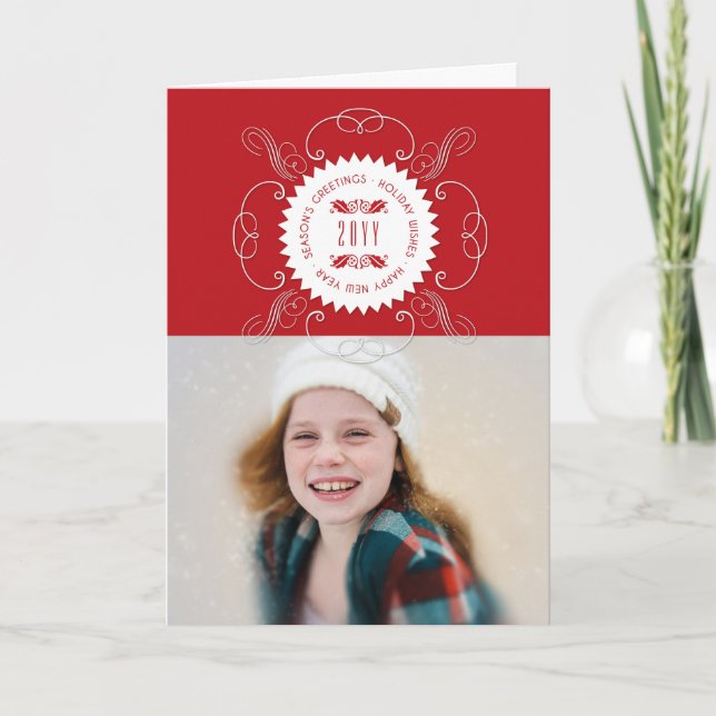 Julhälsningar Gott Nytt År Säl Foto Helgkort (Framsida)