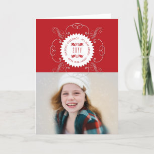Julhälsningar Gott Nytt År Säl Foto Helgkort